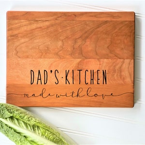 Pop Pop's Kitchen, Made with Love. Personalized Gifts for Pop Pop. Grandfather Gifts, Father's Day Cutting Board by Milk & Honey ® image 2