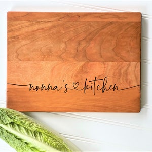Nonna's Kitchen, Personalized Cutting Board. Mother's Day and Christmas Gift Idea for Nonna, custom kitchen decor. milk and honey image 3