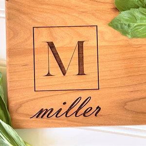 Personalized Last Name Cutting Board. Custom Engraved wooden board for custom kitchen decor, charcuterie boards, closing gifts. image 5