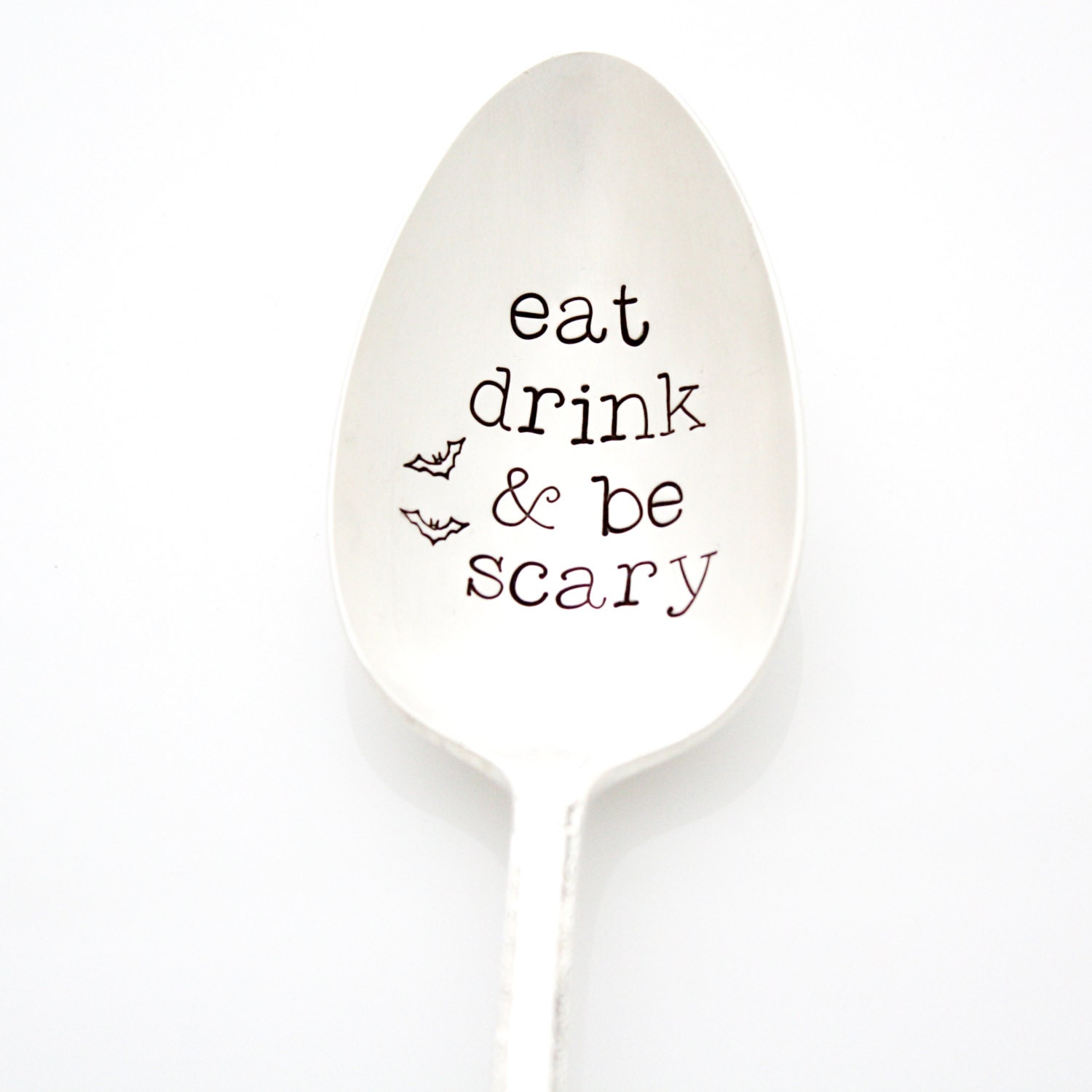 Halloween Serving Spoon. Eat Drink & Be SCARY. Hand stamped Etsy