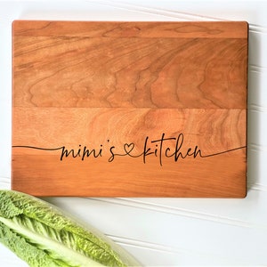 Cutting Board, Mimi's Kitchen. Engraved Wooden Board for Mother's Day Gift for Mimi. Birthday Present for Grandmother. milk and honey image 4