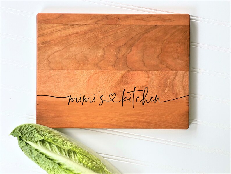 Cutting Board, Mimi's Kitchen. Engraved Wooden Board for Mother's Day Gift for Mimi. Birthday Present for Grandmother. milk and honey image 4