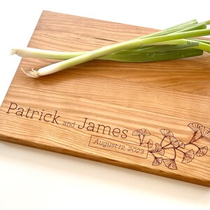 Personalized Cutting Board, Engagement Gift Same Sex Wedding Gift, Anniversary Present, Housewarming Gift. milk and honey image 6