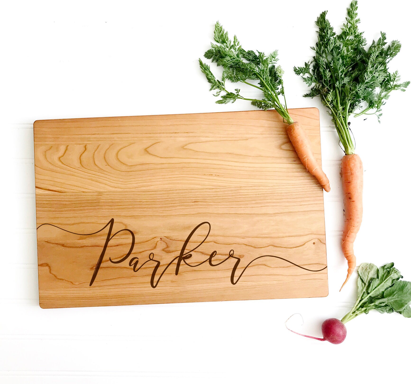 Cutting Board With Your Last Name In The Corner — Timeless Bridal  Accessories