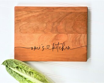 Cutting Board Personalized with Omi's Kitchen, by Milk & Honey. Mother's Day Gift Idea for Grandparents. milk and honey