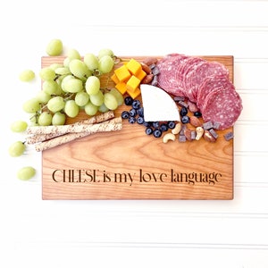 CHEESE is My Love Language. Cheese Lover Gift, Engraved Funny Cheese Board for Food Lover Gift Idea. Charcuterie Board, Wood Cutting Board image 6