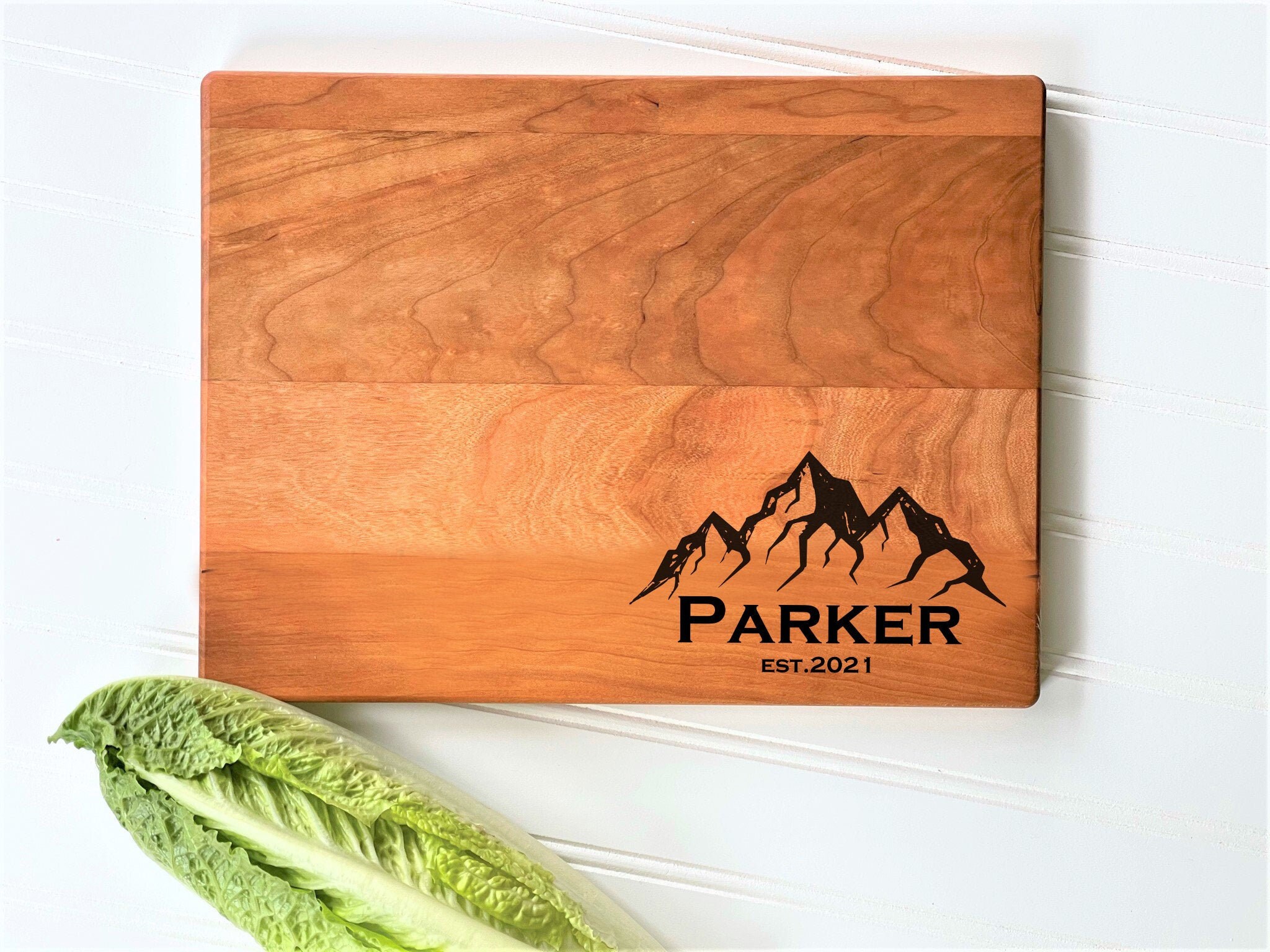 Personalized Cutting Board with Mountain Range Last Name Etsy