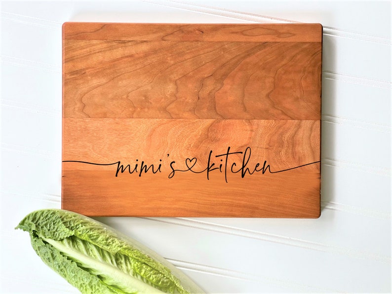 Cutting Board, Mimi's Kitchen. Engraved Wooden Board for Mother's Day Gift for Mimi. Birthday Present for Grandmother. milk and honey Cherry