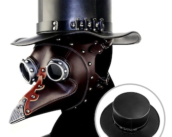 Steampunk-cilinderhoed, gotische zwarte hoed, Victoriaanse kostuumhoed, punk-cosplayhoed, Halloween-feesthoed, maskeradeaccessoire