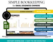 Simple Bookkeeping Spreadsheet for Small Business | DIY Finance Tracker | Income & Expense Template | Financial Excel Dashboard