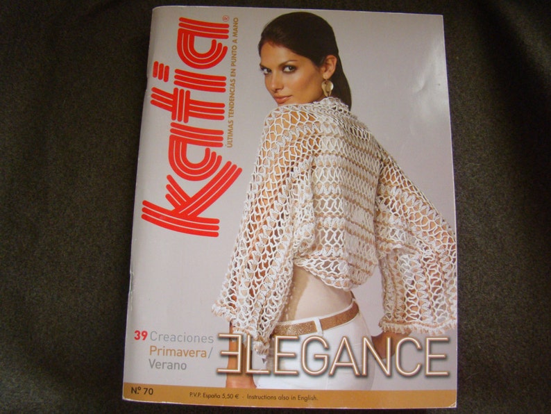 Katia Pattern book dozens of knitted and crocheted patterns SALE only 8.99 USD instead of 11.99 USD Elegance number 70