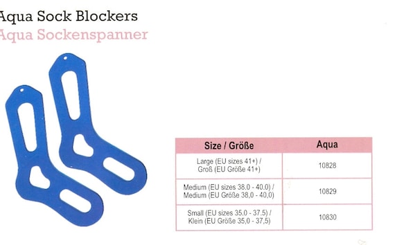 Set of 2 :Aqua Sock Blockers: Small Knitter/'s Pride M 3.5-5.5 // F 5-7