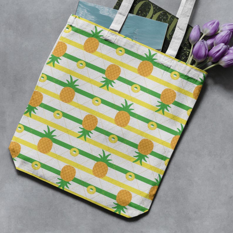 Bundel met naadloos ananaspatroon | Digitaal papier tropisch fruit | Achtergrondpakket zomerplakboek afbeelding 9