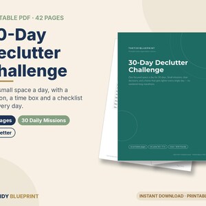 30-Day Declutter Challenge Printable, Decluttering Checklist, Room by Room Declutter Guide, Home Reset Planner, Minimalist Organizing PDF