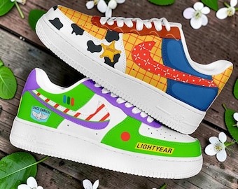 Custom Cartoon Character Sneakers, Hand Painted Toy and Friends Shoes, Colorful Custom Sneakers, Cute Cartoon Movie Gift.