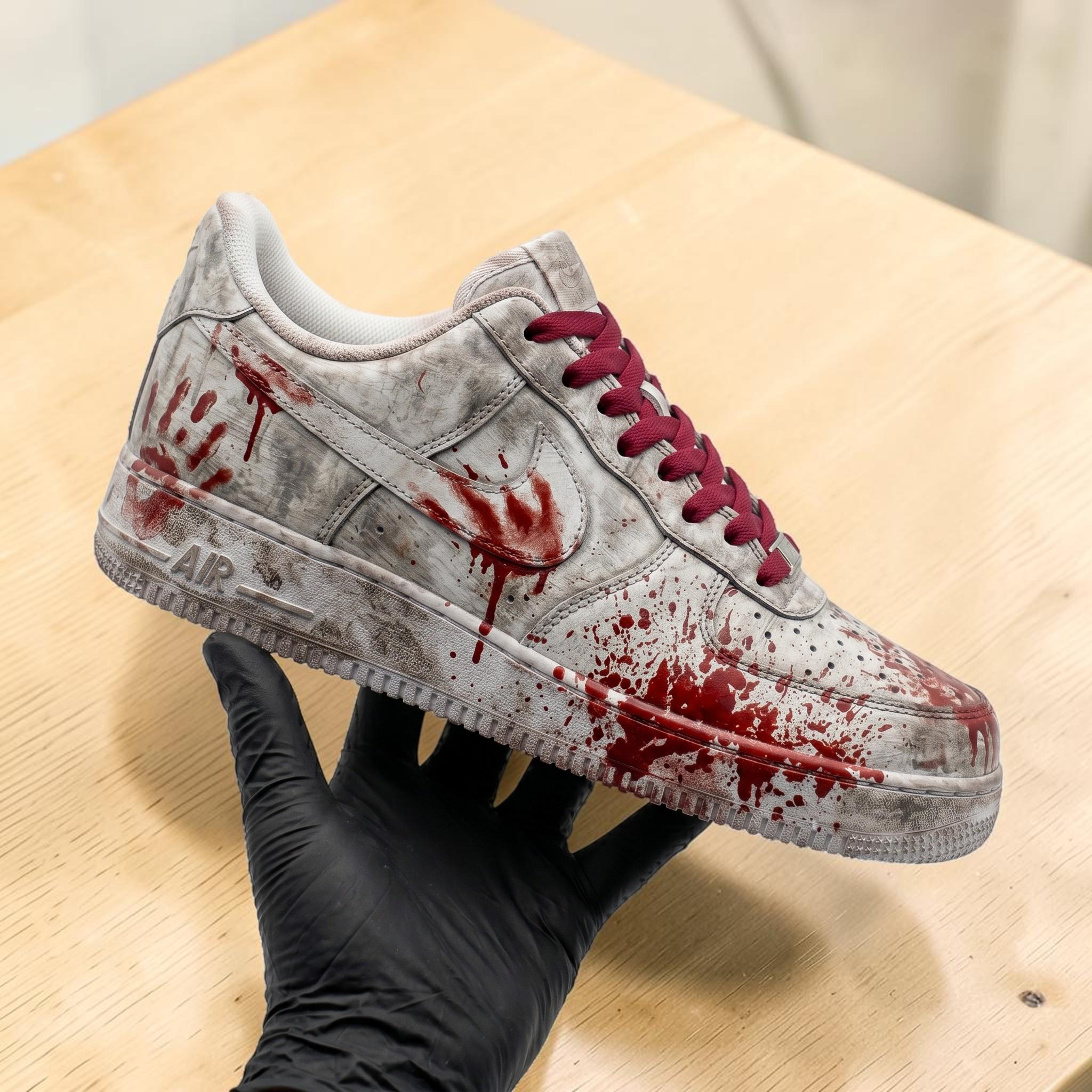 Hand Painted Blood Splatter Sneakers, Custom Bloody Hands Sneakers ...