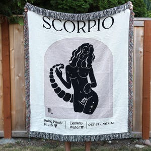 Zodiac Woven Blanket | 100% Premium Cotton | Choose Your Sign | Astrology Tapestry | Celestial Zodiac Birthday Gift