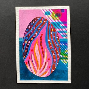 ACEO Mixed Media miniatuurschilderij "Glint & Glow" originele handgemaakte kunst