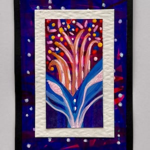 Pintura en miniatura de técnica mixta ACEO “Glint & Glow No 4” Obra de arte original hecha a mano