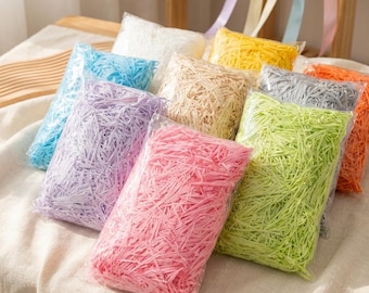 100g Colorful Raffia Shredded Paper | DIY Gift Box Filler | Party Packaging Decor