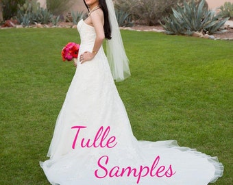 Bridal veil, TULLE SAMPLES,  White, Silk White, Diamond White, Light Ivory, Ivory, Blush