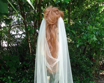 Draped Veil, Drape Veil, Single Tier Veil, Bridal Illusion Tulle Veil, Bridal Veil, H3061