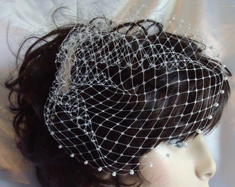 Wedding Birdcage Veil, 7 Inch Veil, Soft Edge Veil, Mini Birdcage Veil, Bridal Veil, H3041