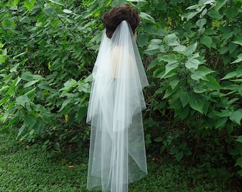 Draped Veil, Drape Veil, 2 Tier Veil, Bridal Veil, H3060