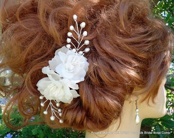 Bridal Hair Comb, Pure Silk Comb, Bridal Headpiece, Wedding Hair Comb, REX17397