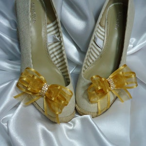 Shoe Clips, Ribbon Shoe Clips, Bow Shoe Clips, Shoe Embellishments, Set of 2, SC383
