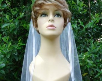 Bridal Veil, Illusion Veil, Ribbon Edge Veil, Wedding Veil, H3053