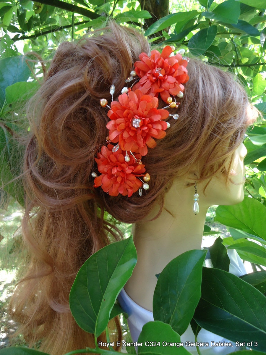 Gerbera Daisy Set of 3 Wedding Hair Bridal Hair Flowers - Etsy Australia Gerbera Daisy Set of 3 Wedding Hair Bridal Hair Flowers - Etsy Australia