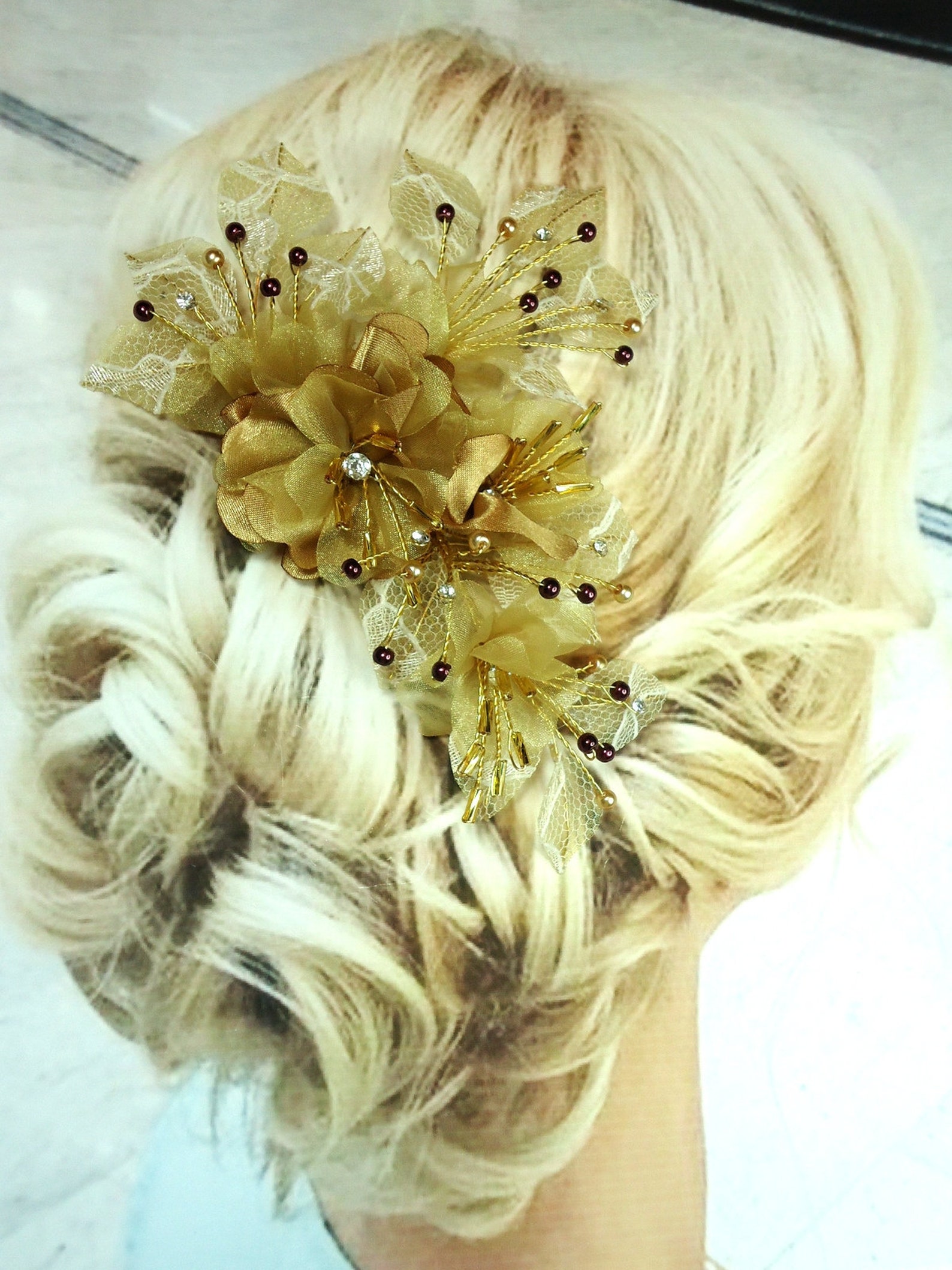 Bridal Hair Pins Set of 3 Floral Hair Pins Bridal Etsy