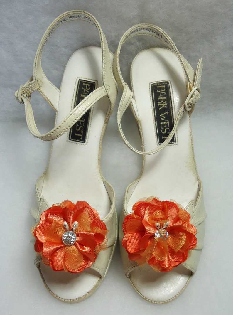 Shoe Embellishments SC418 Flower Shoe Clips Charmeuse Shoe Clips