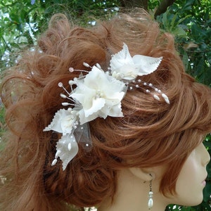 Wedding Hair Comb, Ivory Hair Comb, Bridal Hair Comb, Ivory Headpiece,  17381