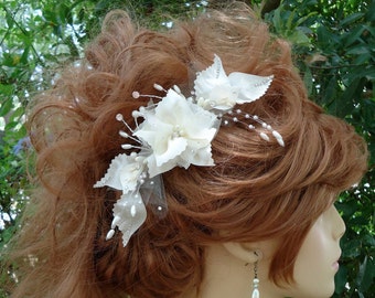 Wedding Hair Comb, Ivory Hair Comb, Bridal Hair Comb, Ivory Headpiece,  17381