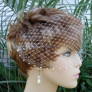 Venetian Birdcage Veil, Mini Bandeau Veil, Mini Birdcage Veil, Bridal Birdcage Veil, Bridal Veil, H3040PE