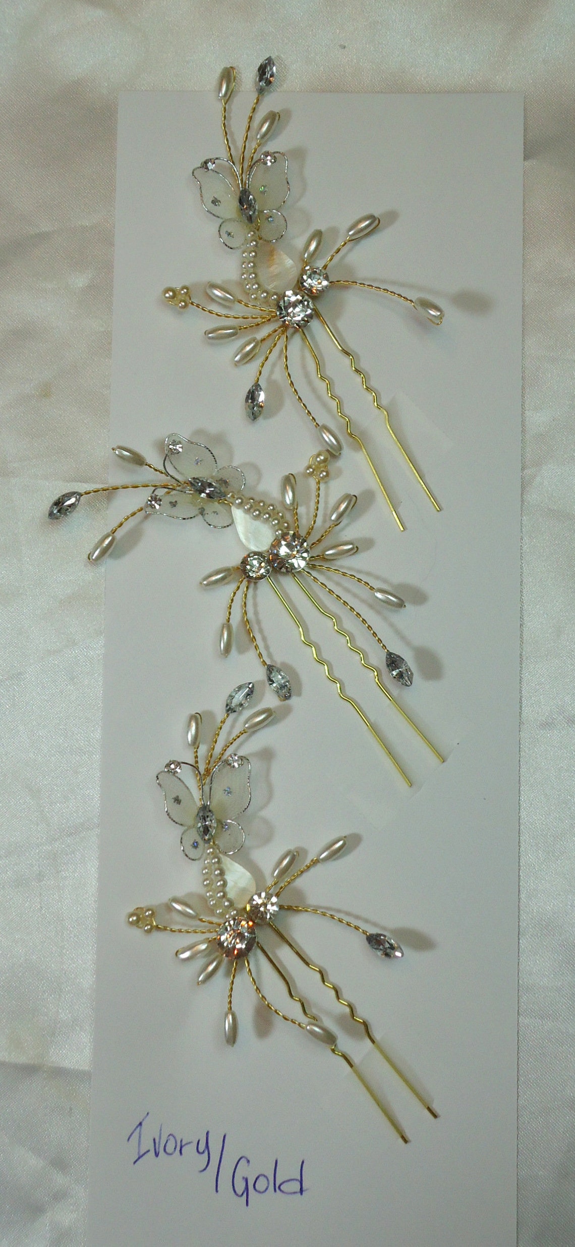 Butterfly Hair Pins Bridal Hair Pins Bridal Accessories Set Etsy