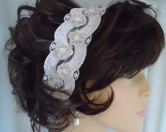 Braut Spitze Stirnband, Hochzeit Kopfschmuck, Perlen Stirnband, Perlen Spitze Stirnband, Braut Zubehör, REX16-379