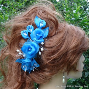 VENTE, Peigne à cheveux de mariée, Peigne à cheveux bleu, Peigne à cheveux de mariage, C790