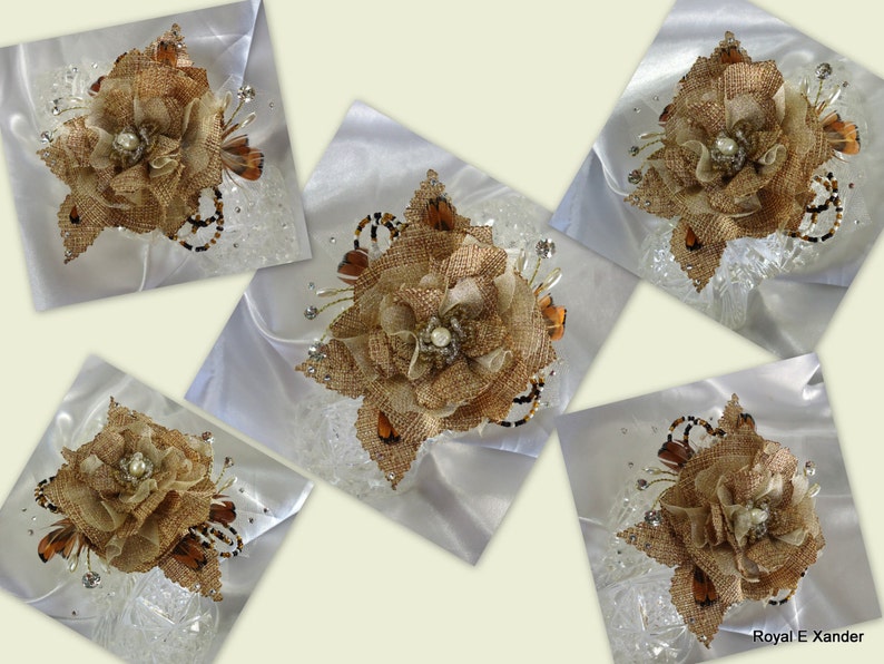 Burlap Hair Clip Wedding Accessory Bridal Headpiece Bridal Fascinator REX16-310