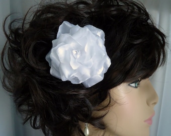 White Hair Flower, Gardenia Hair Flower, Wedding Gardenia, Gardenia Hair Clip, Wedding Hair Accessory, REX16-323