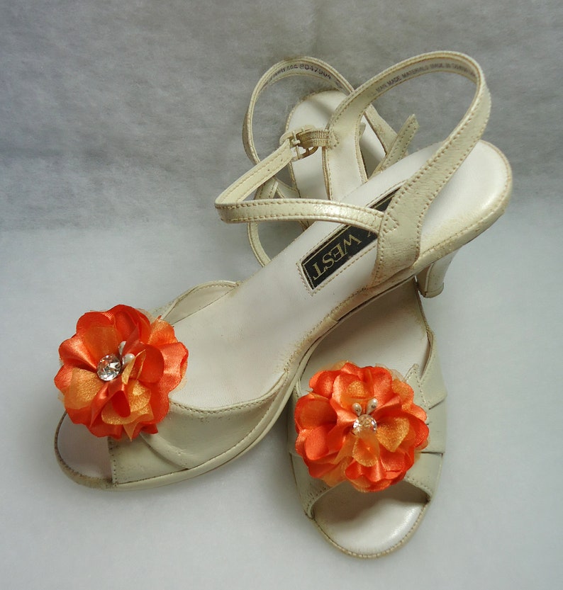 Shoe Embellishments SC418 Flower Shoe Clips Charmeuse Shoe Clips