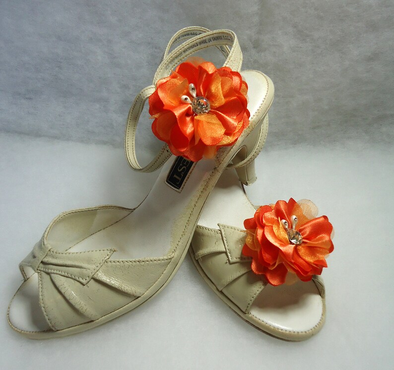 Shoe Embellishments SC418 Flower Shoe Clips Charmeuse Shoe Clips