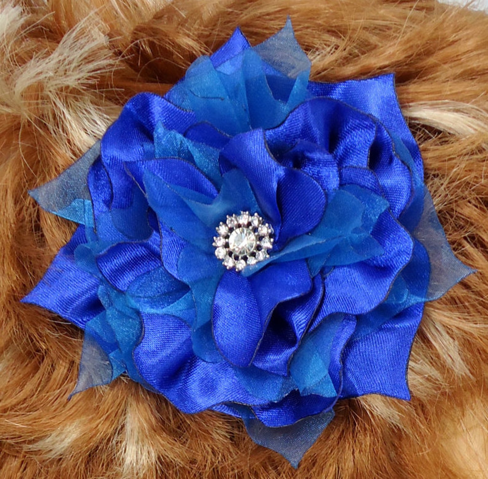 Blue Fascinator Floral Hair Clip Bridal Headpiece Wedding Etsy