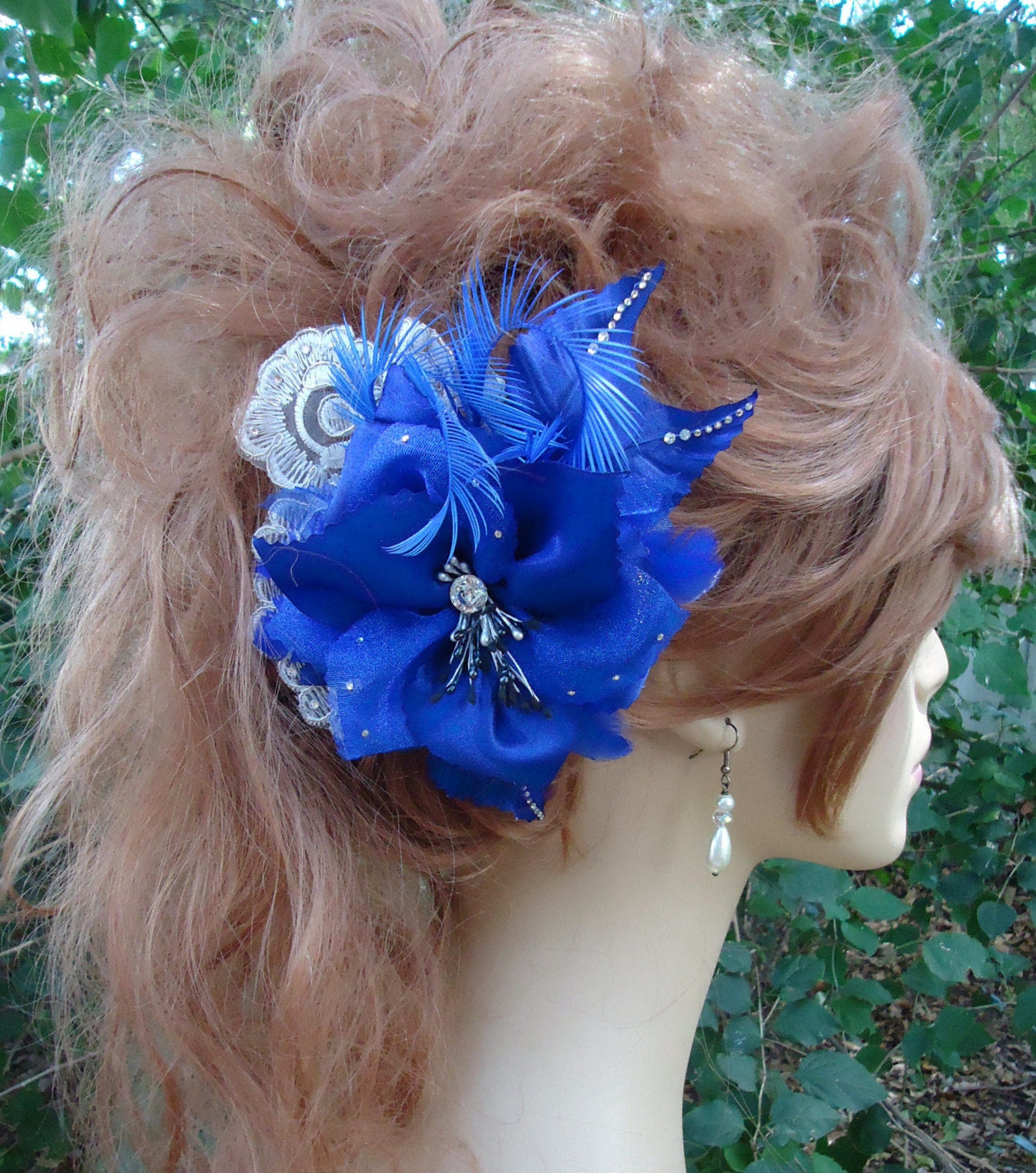 Wedding Hair Clip Royal Blue Clip Bridal Hair Clip Blue Etsy