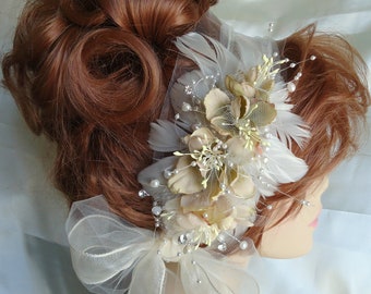 Bridal Headband, Wedding Headpiece, Beaded Headband, Floral Headband, Bridal Accessory, 16383