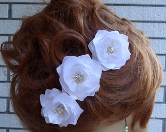 Wedding Hair Flowers, Mini Hair Flowers, Set of 3, Flower Bobby Pins, Wedding Accessories, REX17413