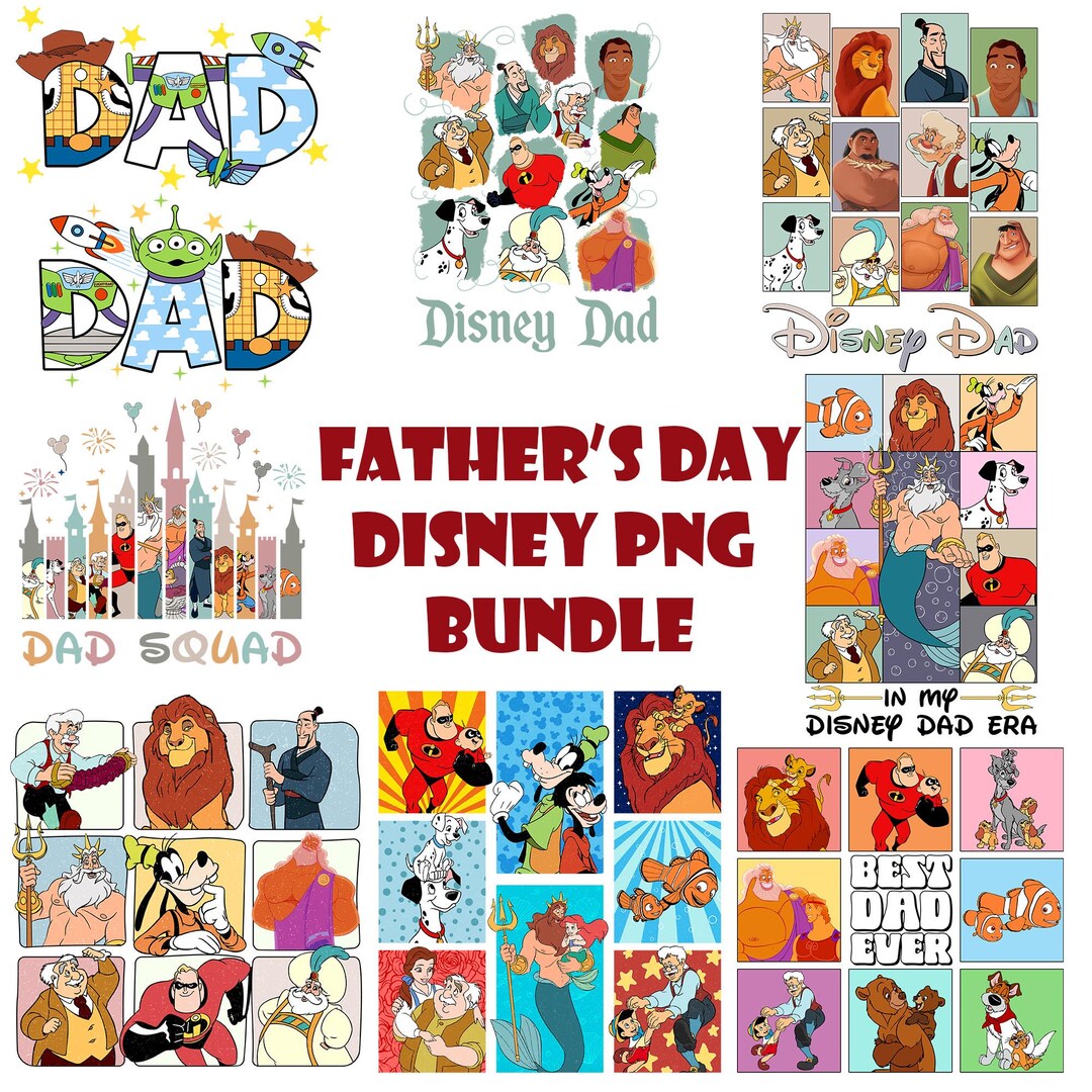 Magical Cartoon Father PNG Bundle, Retro Movie Dad Era Sublimation, Dad ...