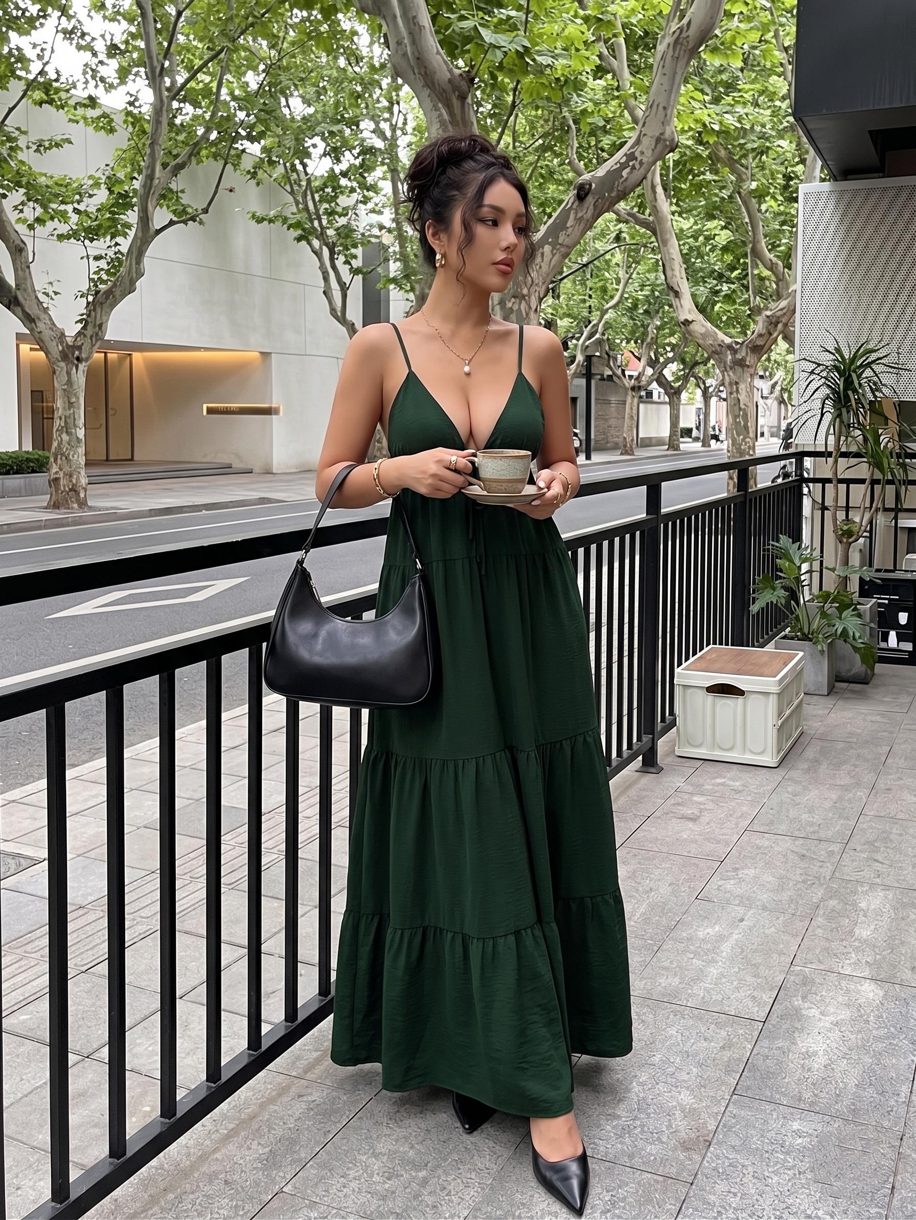Deep V Strappy Summer Dress - Etsy